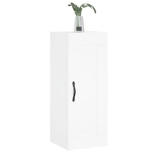 Vægskab 34,5x34x90 cm konstrueret træ hvid