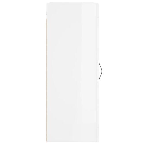 Vægskab 34,5x34x90 cm konstrueret træ hvid højglans
