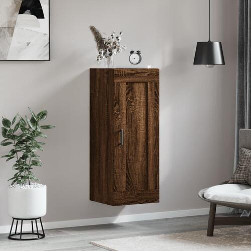 Vægskab 34,5x34x90 cm konstrueret træ brun egetræsfarve
