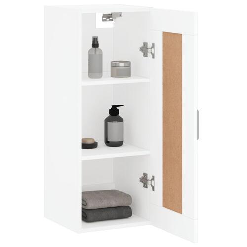 Vægskab 34,5x34x90 cm konstrueret træ hvid