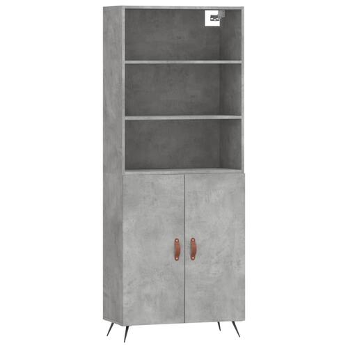 Højskab 69,5x34x180 cm konstrueret træ betongrå