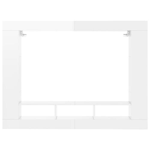 Tv-møbel 152x22x113 cm konstrueret træ hvid højglans