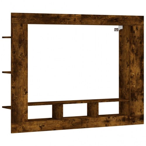 Væghængt tv-møbel 152×22×113 cm i konstrueret træ - røget sonoma-eg