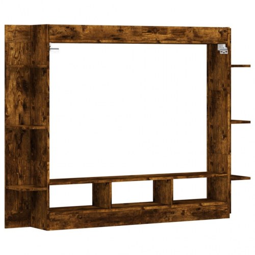 Væghængt tv-møbel 152×22×113 cm i konstrueret træ - røget sonoma-eg