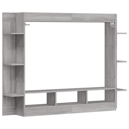 Tv-møbel 152x22x113 cm konstrueret træ grå sonoma-eg