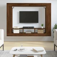 Tv-møbel 152x22x113 cm konstrueret træ brun egetræsfarve