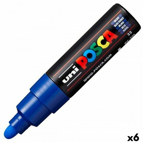 POSCA PC-7M markør - blå, 6 stk.