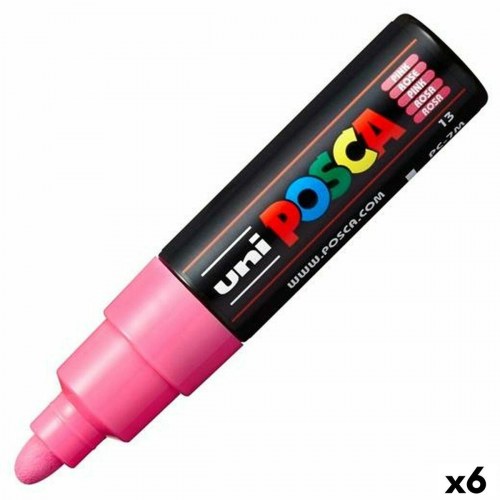 POSCA PC-7M markør - Pink, 6 stk.