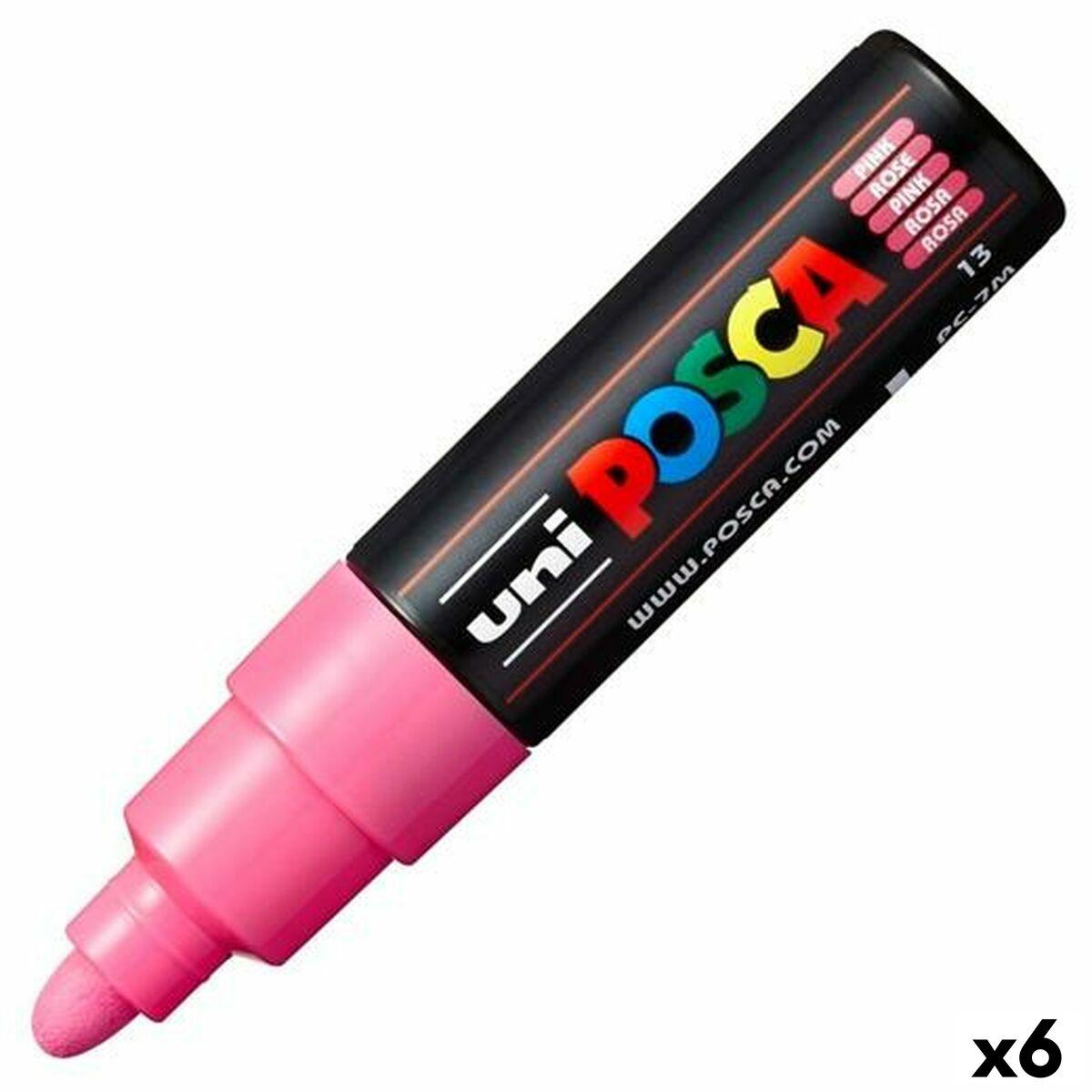 POSCA PC-7M markør - Pink, 6 stk.