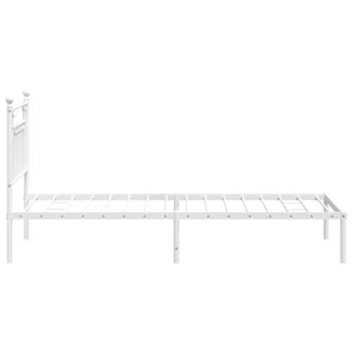 Sengeramme med sengegavl 90x190 cm metal hvid