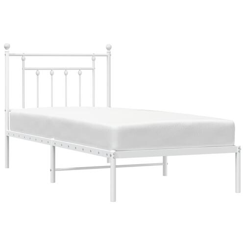 Sengeramme med sengegavl 90x200 cm metal hvid