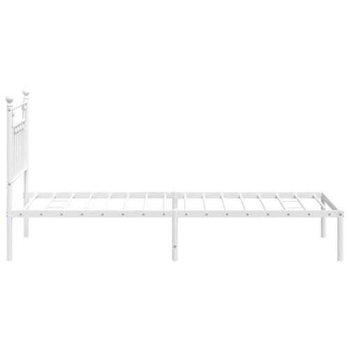 Sengeramme med sengegavl 90x200 cm metal hvid