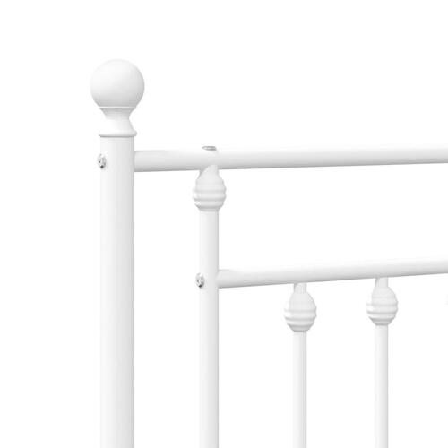 Sengeramme med sengegavl 90x200 cm metal hvid