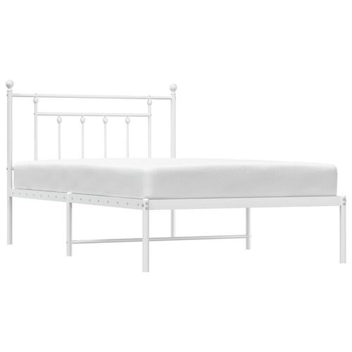 Sengeramme med sengegavl 100x200 cm metal hvid