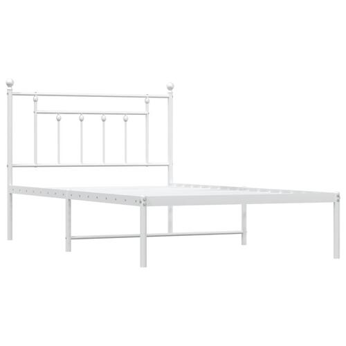 Sengeramme med sengegavl 100x200 cm metal hvid