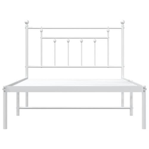 Sengeramme med sengegavl 100x200 cm metal hvid