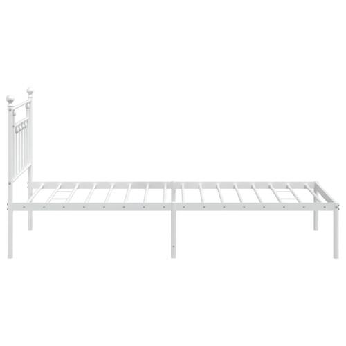 Sengeramme med sengegavl 100x200 cm metal hvid