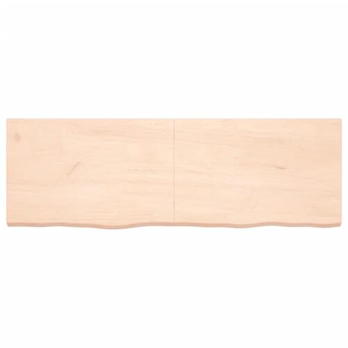 Væghylde 180x60x(2-6) cm ubehandlet massivt egetræ