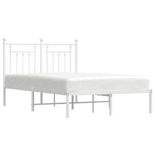 Sengeramme med sengegavl 120x190 cm metal hvid