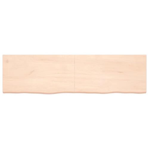 Væghylde 180x50x(2-4) cm ubehandlet massivt egetræ