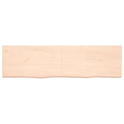 Væghylde 180x50x(2-6) cm ubehandlet massivt egetræ