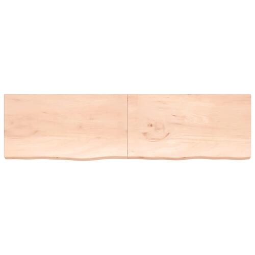 Væghylde 220x60x(2-6) cm ubehandlet massivt egetræ