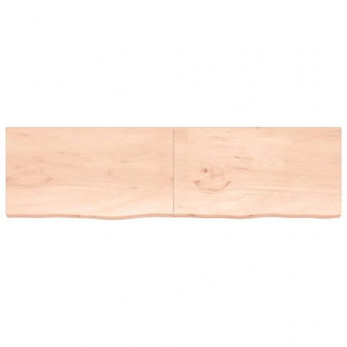 Væghylde 220x60x(2-4) cm ubehandlet massivt egetræ