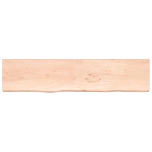 Væghylde 220x50x(2-6) cm ubehandlet massivt egetræ