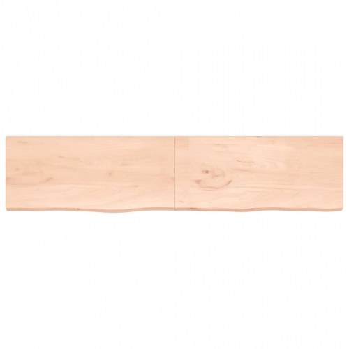 Væghylde 220x50x(2-4) cm ubehandlet massivt egetræ