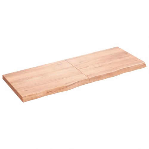 Væghylde 160x60x(2-6) cm behandlet massivt egetræ lysebrun