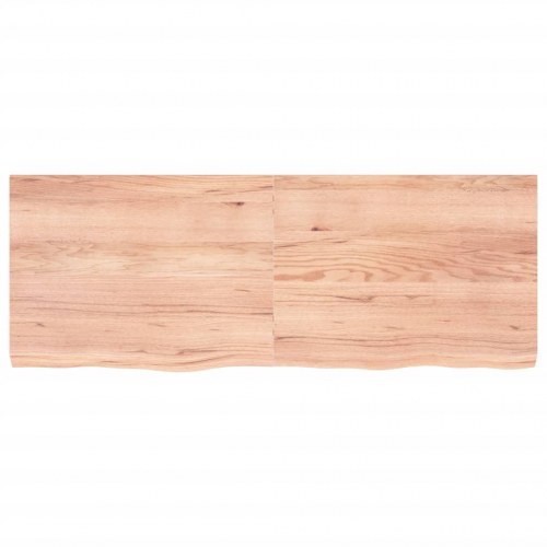 Væghylde 160x60x(2-6) cm behandlet massivt egetræ lysebrun