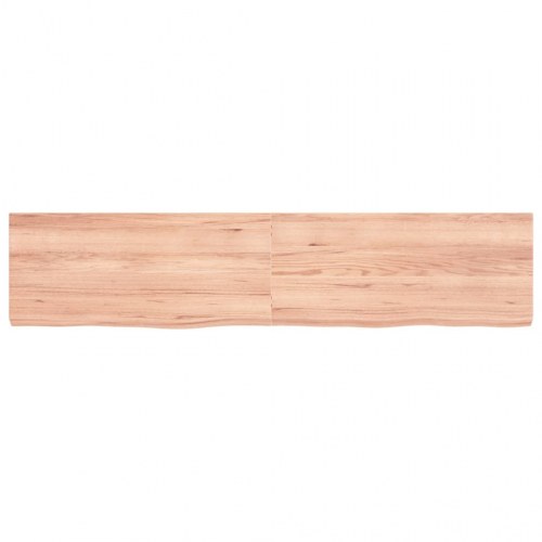 Væghylde 180x40x(2-6) cm behandlet massivt egetræ lysebrun