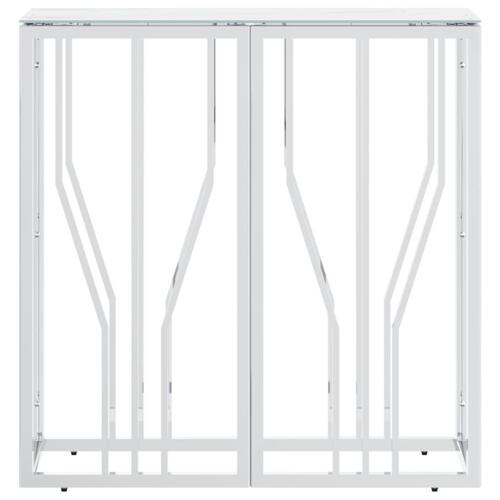 Konsolbord 70x30x70 cm rustfrit stål og glas sølvfarvet