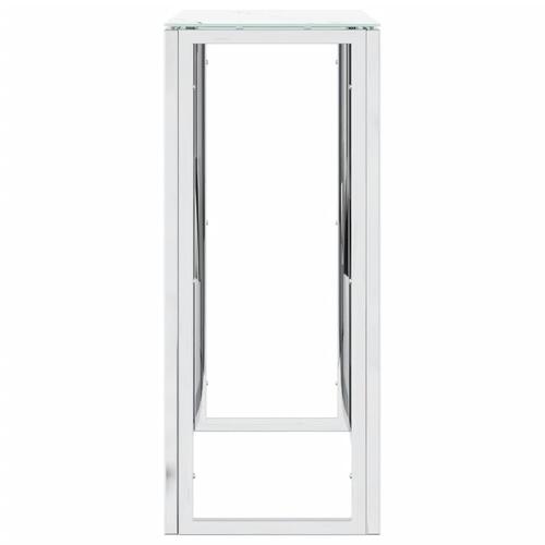 Konsolbord 70x30x70 cm rustfrit stål og glas sølvfarvet