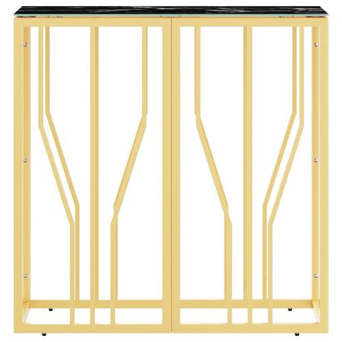 Konsolbord 70x30x70 cm rustfrit stål og glas guldfarvet
