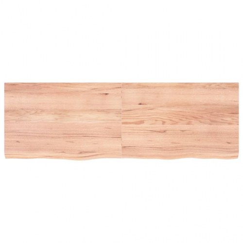 Væghylde 180x60x(2-6) cm behandlet massivt egetræ lysebrun
