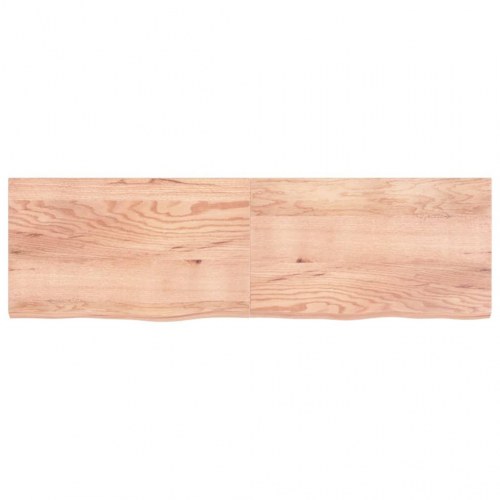 Væghylde 200x60x(2-6) cm behandlet massivt egetræ lysebrun