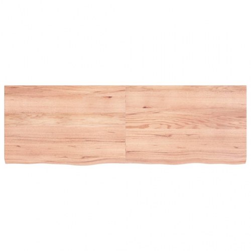 Væghylde 120x40x(2-4) cm behandlet massivt egetræ lysebrun