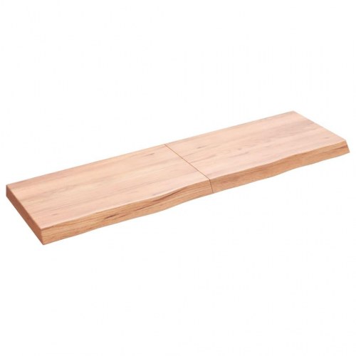 Væghylde 140x40x(2-6) cm behandlet massivt egetræ lysebrun