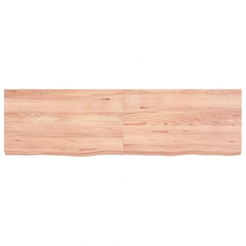 Væghylde 140x40x(2-6) cm behandlet massivt egetræ lysebrun