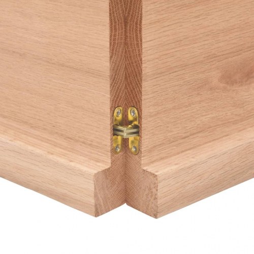 Væghylde i massivt egetræ 160×30×(2-4) cm - lysebrun, behandlet