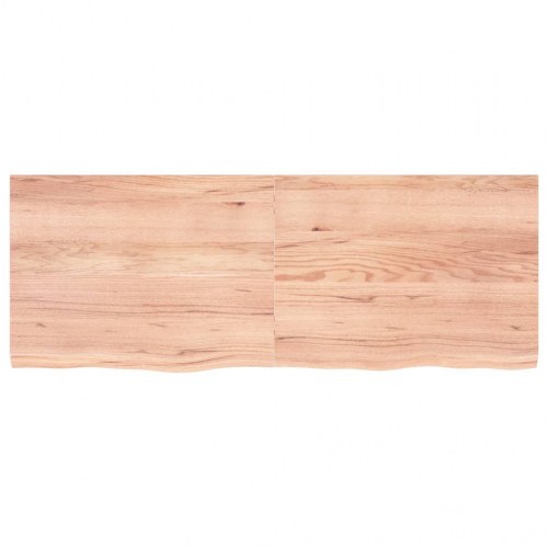 Væghylde 160 x 60 x 2-4 cm i behandlet massivt egetræ lysebrun