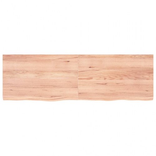 Væghylde 160 x 50 x 2-4 cm i behandlet massivt egetræ lysebrun