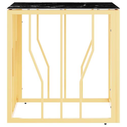 Sofabord 50x50x50 cm rustfrit stål og glas guldfarvet