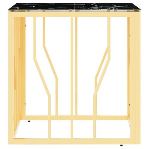 Sofabord 50x50x50 cm rustfrit stål og glas guldfarvet