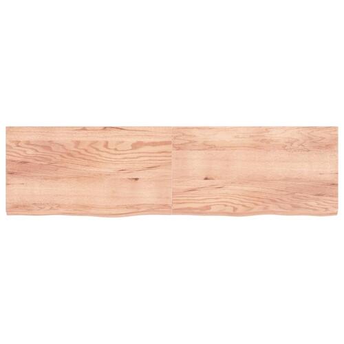 Væghylde 220x60x(2-6) cm behandlet massivt egetræ lysebrun