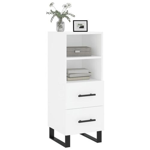 Skænk 34,5x34x90 cm konstrueret træ hvid