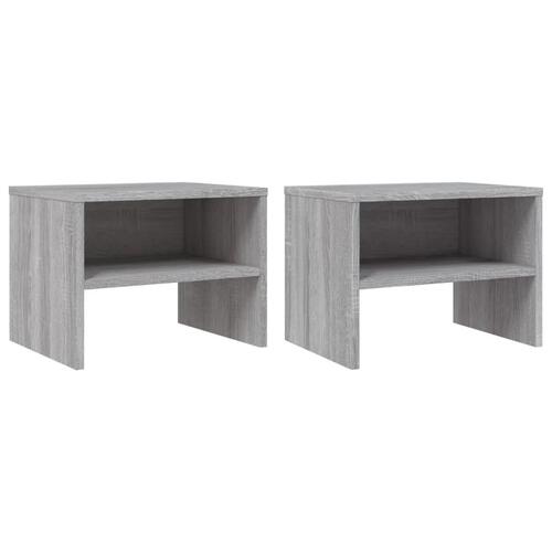 Sengeborde 2 stk. 40x30x30 cm konstrueret træ grå sonoma-eg