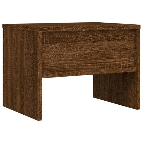 Sengebord 40x30x30 cm konstrueret træ brun egetræ