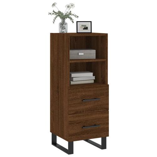 Skænk 34,5x34x90 cm konstrueret træ brun egetræsfarve
